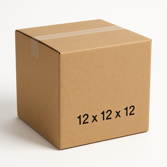 12 x 12 x 12 Inch Cube Moving Boxes | Sturdy ECT 32 Kraft Corrugated Cardboard for Packing, Shipping, Mailing, and Storage