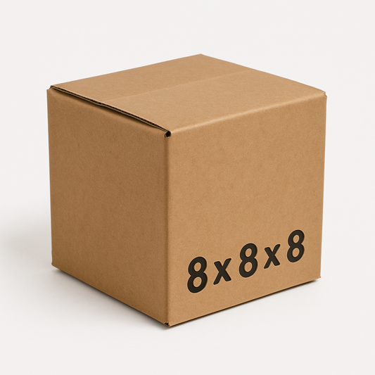 Small Moving Cube Boxes 8 x 8 x 8 Inch ECT 32 Kraft Corrugated Cardboard Shipping Boxes for Packing Mailing and Storage
