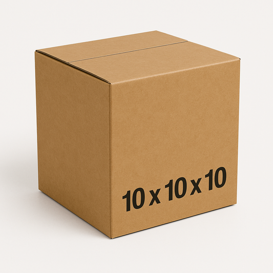 Medium Cube Shipping Boxes 10 x 10 x 10 Inch ECT 32 Kraft Corrugated Cardboard Boxes for Moving Packing Mailing and Storage