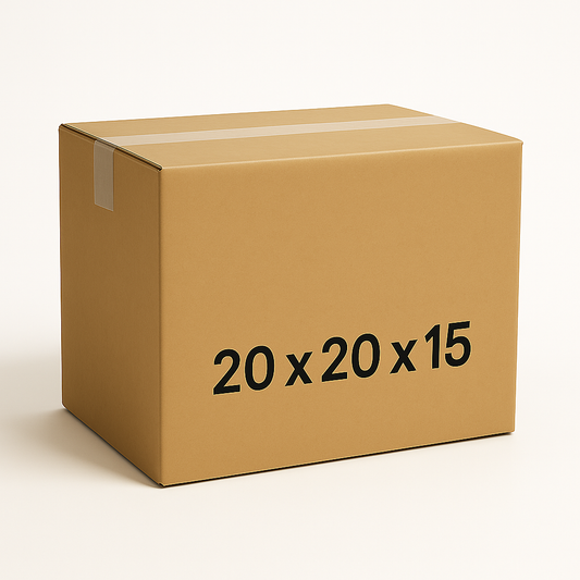 20 x 20 x 15 Inch Large Moving Boxes Heavy-Duty ECT 32 Kraft Corrugated Cardboard Boxes for Packing Shipping and Storage