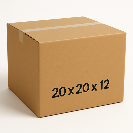 20 x 20 x 12 Inch Moving Boxes ECT 32 Kraft Corrugated Cardboard Shipping Boxes for Packing Mailing and Storage