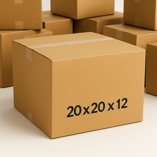 20 x 20 x 12 Inch Moving Boxes ECT 32 Kraft Corrugated Cardboard Shipping Boxes for Packing Mailing and Storage