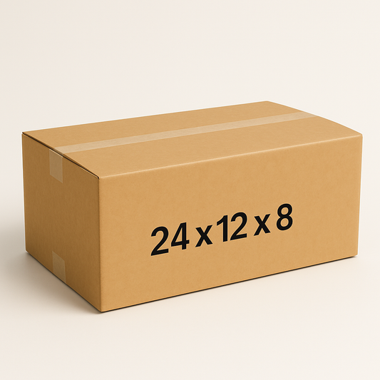 24 x 12 x 8 Inch Rectangular Moving Boxes Heavy-Duty Kraft Corrugated Cardboard Boxes for Packing Shipping and Storage