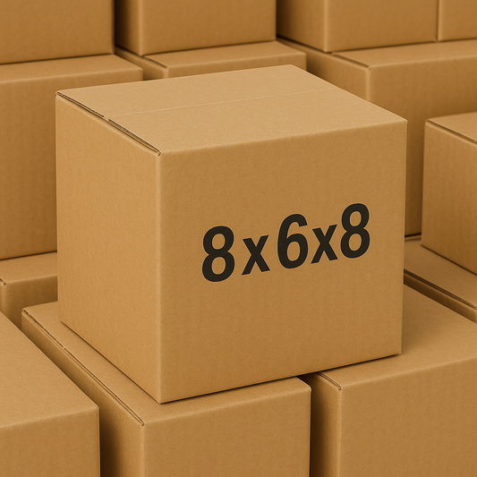 8 x 6 x 8 Inch Corrugated Shipping Boxes ECT 32 Kraft Cardboard Packing Boxes for Mailing Moving and Storage Recyclable and Durable