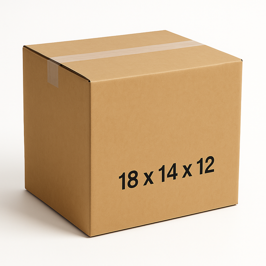 18 x 14 x 12 Inch Moving Boxes ECT 32 Kraft Corrugated Cardboard Shipping Boxes for Packing Mailing and Storage