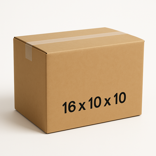 16 x 10 x 10 Inch Moving Boxes ECT 32 Kraft Corrugated Cardboard Shipping Boxes for Packing Mailing and Storage