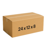 24 x 12 x 8 Inch Rectangular Moving Boxes Heavy-Duty Kraft Corrugated Cardboard Boxes for Packing Shipping and Storage-Pack of 10ct