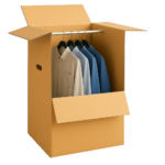 Wardrobe Moving Boxes 20 x 20 x 34 Inch with Hanging Bar ECT 32 Tall Corrugated Cardboard Boxes for Clothes Packing Storage and Closet Organization