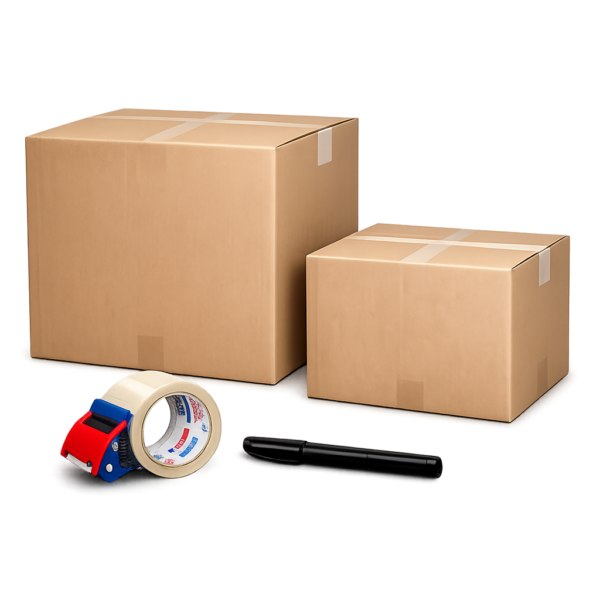 College Moving Kit – 8 Boxes with Tape and Marker